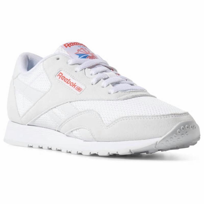 Tenisi Reebok Classic Nylon Txt Dama Albi/Albastri/Rosii Romania AY9320WY